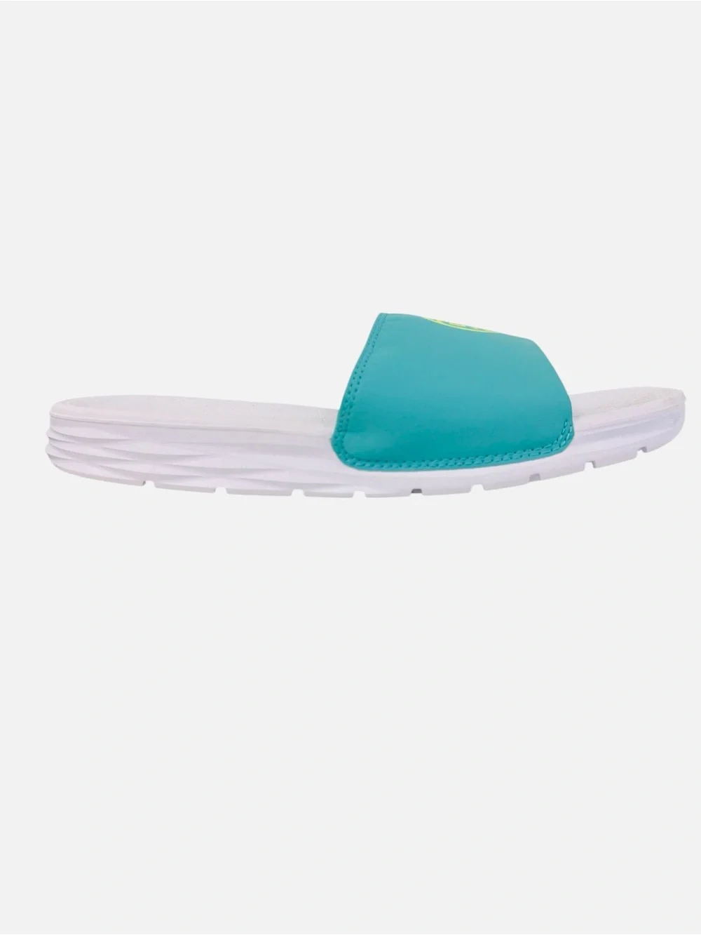 Nike Benassi Solarsoft EYBL Peach Jam Slides Sandal Teal/White Mens Size 8